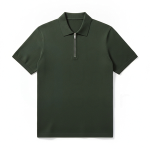 Polo de Punto de Manga Corta para Hombre, Color Verde Oscuro, Estilo Casual, Corte Regular - Product Image 3