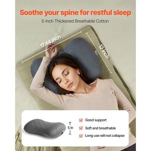 Cuscino Gonfiabile da Campeggio da 5 Pollici, Spesso e Morbido, per Viaggi e Escursioni, con Fodera Rimovibile e Lavabile e Funzioni di Stoccaggio - Product Image 2
