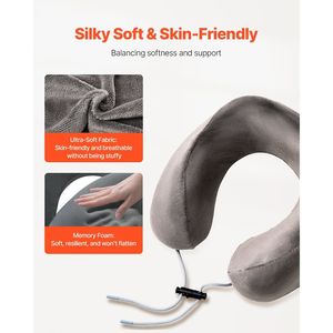 Cuscino da Viaggio Migliorato in Memory Foam al Carbone di Bambù con Mascherina per Occhi e Tappi per Orecchie, Cuscino per il Collo per Viaggi Confortevoli - Product Image 3