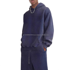 Haute qualité 100% coton pierre lavage à l'acide soleil fané hommes personnalisé polaire Double fermeture éclair Vintage à capuche séchage rapide respirant - Product Image 2