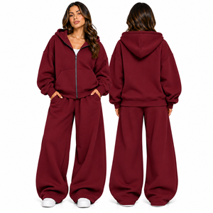 Ensemble de survêtement d'hiver oversize pour femme, taille haute, avec grandes poches, pour le sport et les loisirs, style streetwear, avec sweat à capuche - Product Image 3