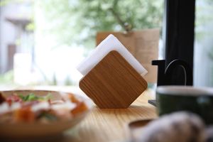 Porte-serviettes en bois écologique, distributeur de serviettes en bois massif, organisateur de table rustique pour salle à manger, comptoir de restaurant - Product Image 2