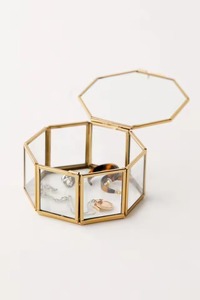 Metal Brass Frame Handmade Custom Finish Superior Quality Decorative <b>Jewellery</b> <b>Box</b> for <b>Earrings</b> Rings Necklaces Bangles Clear - Product Image 5