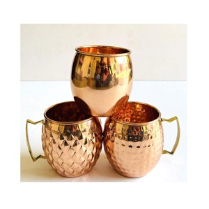 stylish copper moscow mule <b>mugs</b> with refined finish perfect for cocktails enhances bar setup and kitchen display - Product Image 1