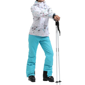 Ensemble veste et pantalon de ski pour femme, combinaison de snowboard à capuche, imperméable et coupe-vent, manteau d'hiver pour le ski - Product Image 2