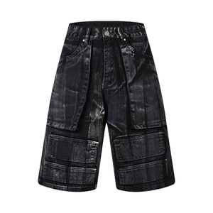 Shorts en jean 100 % coton taille mi-haute extensible respirant séchage rapide pour femme, style streetwear Y2K, avec ceinture, décontracté, été, personnalisable, OEM, vente en gros - Product Image 1