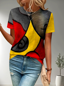 Camiseta estampada para mujer, Tops informales de verano, camiseta de algodón transpirable, manga corta, ropa ligera y cómoda a la moda para mujer - Product Image 6