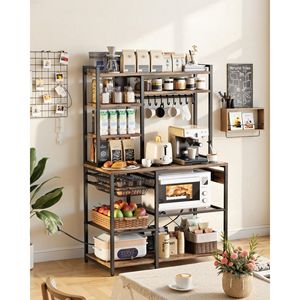 Estante de Cocina en Forma de X con 10 Ganchos en Forma de S y Soporte para Cable de Alimentación de 5 Pies con Barra de Soporte de PVC y Acero - Product Image 2