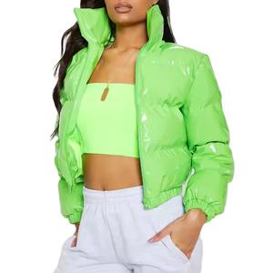 OEM Hot Sale Winter Casual Wear <b>Women's</b> <b>Cropped</b> <b>Puffer</b> <b>Jacket</b> Long Sleeve Oversized Waterproof Windproof Best Quality Custom - Product Image 1