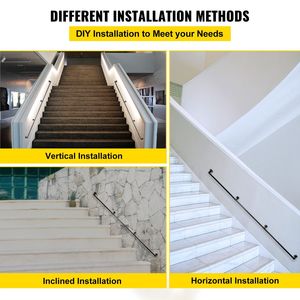 Corrimano Industriale in Acciaio al Carbonio da 3 Metri, Capacità di Carico 200 kg, Componenti per Scale con Design Elegante per Uso Domestico e Ufficio - Product Image 3