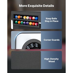 Tavolo da Biliardo Portatile da 6 Piedi con Piedini Regolabili, Tavolo da Gioco Stabile con Porta Stecche e Palline Inclusi - Product Image 4