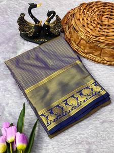 Sari de Seda Banarasi Rosa para Mujer, Largo hasta el Suelo, con Borde Dorado, Conjunto Tradicional Indio-Pakistaní para Bodas y Festivales, de Secado Rápido - Product Image 3