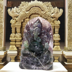ประติมากรรมฟลูออไรต์หลายชิ้นแกะสลักด้วยมือรูปแกะสลักอัญมณี Rudra หินวิญญาณพิฆเนศธรรมชาติ - Product Image 6