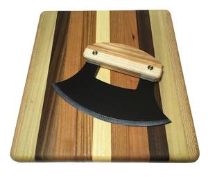 Cuchillo Ulu de Carbono Hecho a Mano con Mango de Madera – Cuchillo de Chef Premium para Exteriores - Product Image 6