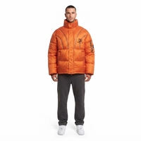 Veste matelassée coupe-vent oversize en nylon froissé 160g personnalisable OEM pour homme, manteau d'hiver épais recyclé style streetwear