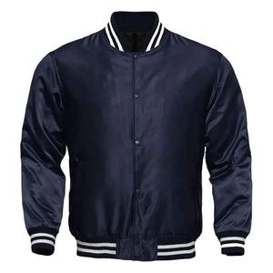 Nouvelle veste bomber décontractée pour homme en cuir avec logo personnalisé brodé, veste de baseball légère pour homme - Product Image 4