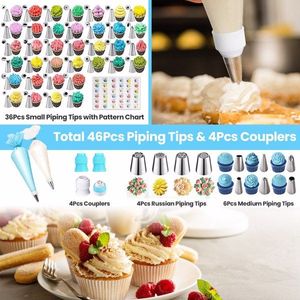 236pcs Cake Decorating Kit Safe Stainless Steel/PP/TPU/Silicone Baking Tools 46 Tips 4 Couplers 6 Cookie Molds for Supplies - Product Image 2