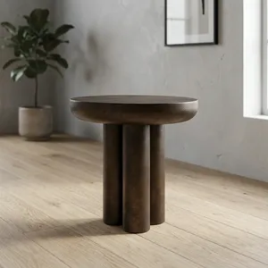 High Quality Modern Walnut Bark Wood Frame Round <b>Side</b> <b>Table</b> Modern Simple Living Room <b>Storage</b> Coffee <b>Table</b> - Product Image 4