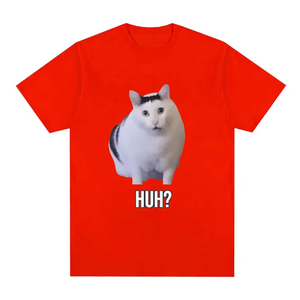 เสื้อยืด Huh Fat Cat ผ้าฝ้าย 100% ทรงปกติ คอกลม ป้องกันการหดตัว สไตล์สตรีทแวร์ แขนสั้น สกรีนโลโก้ได้ สำหรับทุกเพศ - Product Image 5