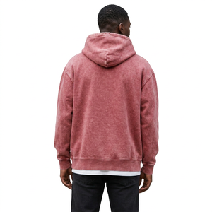 Unisex Washed Oversized Pullover <b>Hoodie</b> Drop Shoulder Casual Streetwear Fashion Custom <b>Plain</b> Dyed Embroidered Polyester/Cotton - Product Image 4