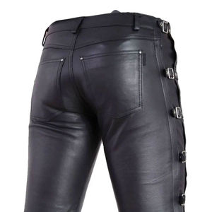 Pantalons en cuir à prix avantageux avec logo personnalisé et impression, service OEM, pantalons en cuir pour hommes de bonne qualité et respirants - Product Image 5