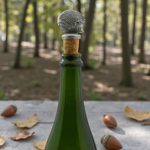 Bouchon de bouteille de vin en laiton moulé à la main, finition argentée, motif oiseau, avec bouchon en liège naturel, taille standard, pour décoration de bar et de fête - Vente chaude - Product Image 4