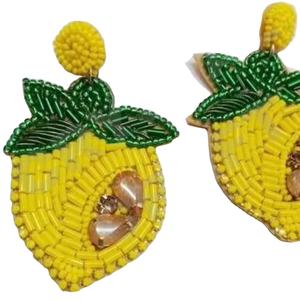 ต่างหูห้อยแฟชั่นแบบพิเศษของ Lemon yallow สินค้ามาใหม่ลูกปัดทำด้วยมือปักเลื่อมหวานทันสมัย - Product Image 1