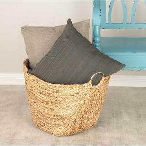 Cesta de almacenamiento de algas marinas tejida hecha a mano decorativa y funcional para uso doméstico - Product Image 2