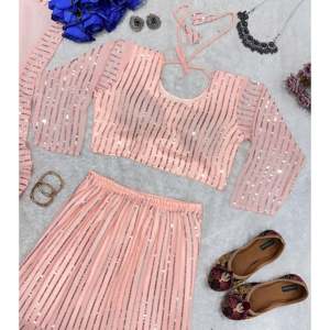 Hermoso Conjunto de Lehenga Choli y Dupatta para Fiestas, Hecho de Poliéster - Product Image 6