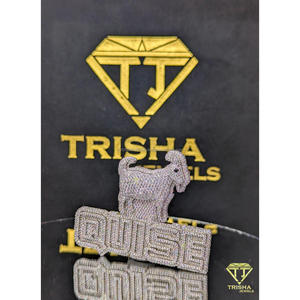 Colgante al por mayor con nombre 'QUISE' y diamante de moissanita VVS con diseño de animal, de plata de ley 925, de Trisha Jewels - Product Image 3