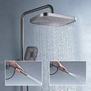 Ensemble de douche tout-en-un <span class=keywords><strong>Lefton</strong></span> avec double pomme de douche, ensemble de robinetterie de douche avec pistolet de pulvérisation, 4 boutons de commande - Product Image 5