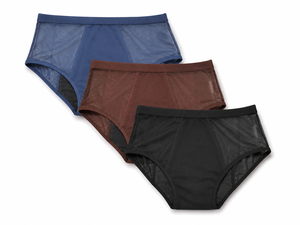 Pantalones Menstruales sin Costuras de Diseño Moderno, Ropa Interior de Nailon con Cobertura Total para el Periodo, Negro, Marrón, Azul - Product Image 1