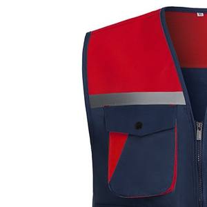 Gilet de sécurité haute visibilité ANSI Classe 2 pour hommes, respirant, en polyester-coton, col en V, fermeture éclair, logo personnalisé, LED clignotante, léger, OEM/ODM - Product Image 4