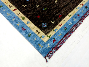 Tapis Kilim Bohème en Laine Noué à la Main, Motif Médaillon Rectangulaire, Écologique, Lavable, Antidérapant, avec Dos en Laine, Taille Moyenne - Product Image 2