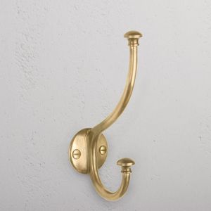 Decorative Brass Wall <b>Coat</b> <b>Hook</b> Rack for Bathroom Bedroom Entryway Hanging with Space Saving Storage and Utility Use - Product Image 4