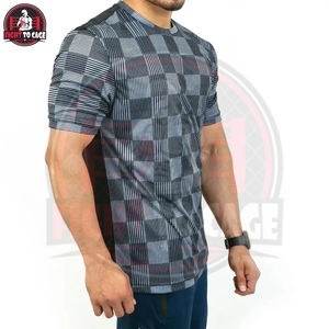 Camiseta Deportiva de Poliéster Tejido Transpirable de la Más Alta Calidad para Hombre, de Secado Rápido, con Rayas y Cuadrícula, Sublimada - Product Image 2