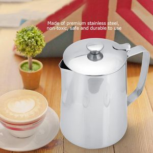 Jarra Cónica de Acero Inoxidable Clásica con Logotipos Personalizados, con Tapa y Asa para Uso Doméstico, Portátil y Ecológica para Latte Art - Product Image 6