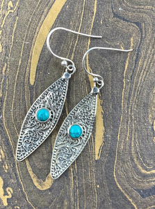 Boucles d'oreilles bohèmes en turquoise, argent sterling 925, accessoires pour femmes, cadeau pour elle - Product Image 3