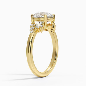แหวนหมั้นเพชรสามเม็ดทรงพฤกษศาสตร์แบบพิเศษ - Product Image 3