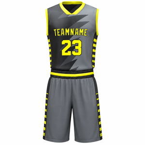 Maillots de basket-ball personnalisés avec logo, nom et numéro, en polyester mesh, pour hommes, ensembles d'uniformes de basket-ball OEM - Product Image 1