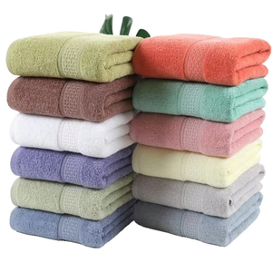 Solid Color Cotton <b>Bath</b> <b>Towel</b> Set Rectangular Home Use Skin-Friendly Multi Color Options - Product Image 1