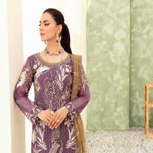 Cosido al por mayor vestidos paquistaníes marca original Organza trajes de 3 piezas por Ramsha ropa india y paquistaní mujer Kurti - Product Image 5