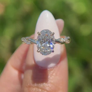 Anillo de Compromiso Unisex con Diamante de Corte Brillante, Engaste de Garras, 2 Quilates, Cultivado en Laboratorio, Lujo, Certificado IGI, Boda, 14k, Eternidad, Vermeil - Product Image 5