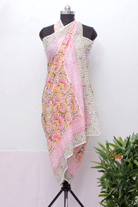 100% Lightweight Cotton Pink Floral <b>Sarong</b> Women Beach <b>Wrap</b> Summer Pareo Boho Cover Up Scarf Travel Friendly. - Product Image 2