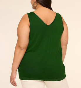 Débardeurs tricotés pour femmes grandes tailles, tendance, personnalisables, très demandés, respirants, couleur unie, col en V, 100% coton, pour le fitness et l'entraînement - Product Image 5