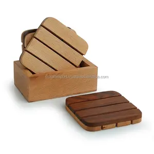 New Arrival wood and resin coaster wholesale manufacturer antique design handmade resin inlay wood coaster by RF Crafts