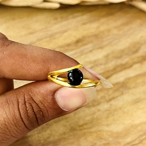 Latest Design Onyx <b>Rings</b> Minimalist Brass <b>Ring</b> for Women 18k Gold Plated Geometric Bypass <b>Dainty</b> <b>Ring</b> For Wholesale/OEM/ODM - Product Image 2