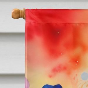 Grand drapeau de maison en polyester multicolore Bannière décorative de cour Oeuvre d'art Tenture murale Manchon de porche Décor de poteau pour la maison Anémones - Product Image 3