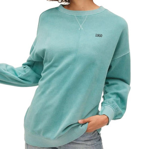 Sudaderas Lisas para Mujer, Estilo Nuevo, Cuello en V, Tallas Grandes, Corte Holgado, Cuello Redondo, Bordado Personalizado en la Parte Delantera, Felpa de Algodón Tejida, Ropa Urbana - Product Image 1