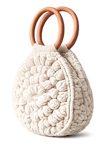 Bolso de Mano Boho de Macramé y Crochet, Hecho a Mano en India, de Algodón Tejido, para Mujer, Ideal para Compras, Viajes y Playa, Disponible para la Venta - Product Image 4